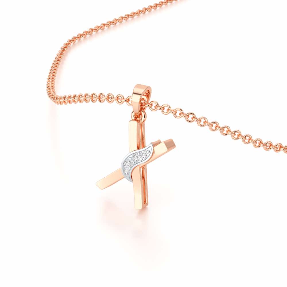 X-Spark Silver Pendant - Rose Gold - Image 2