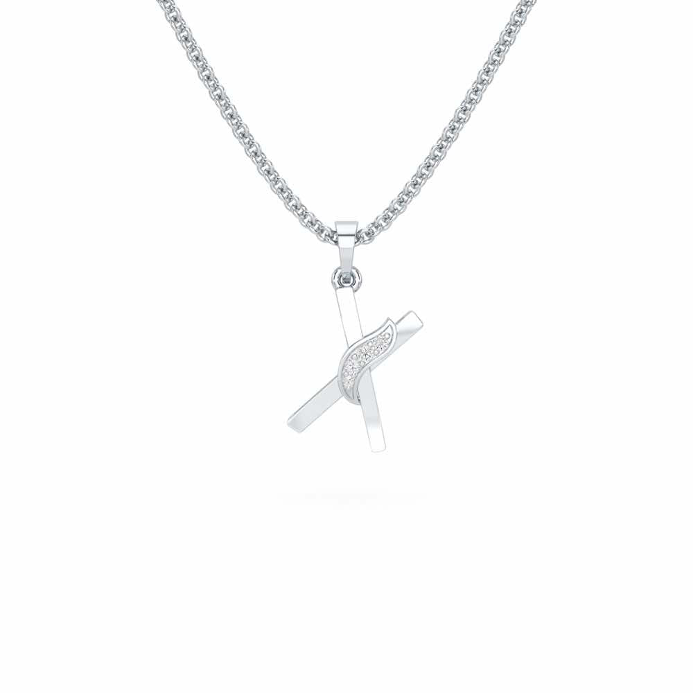 X-Spark Silver Pendant - White Gold - Image 1