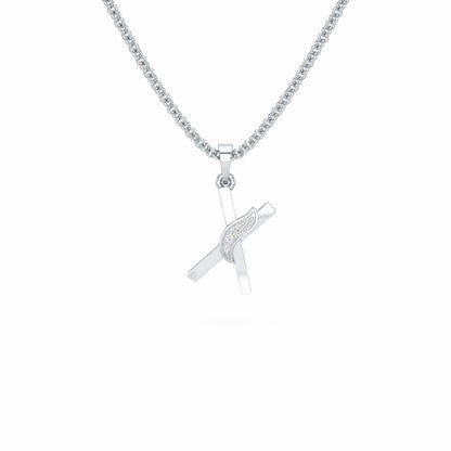 X-Spark Silver Pendant - White Gold - Image 1