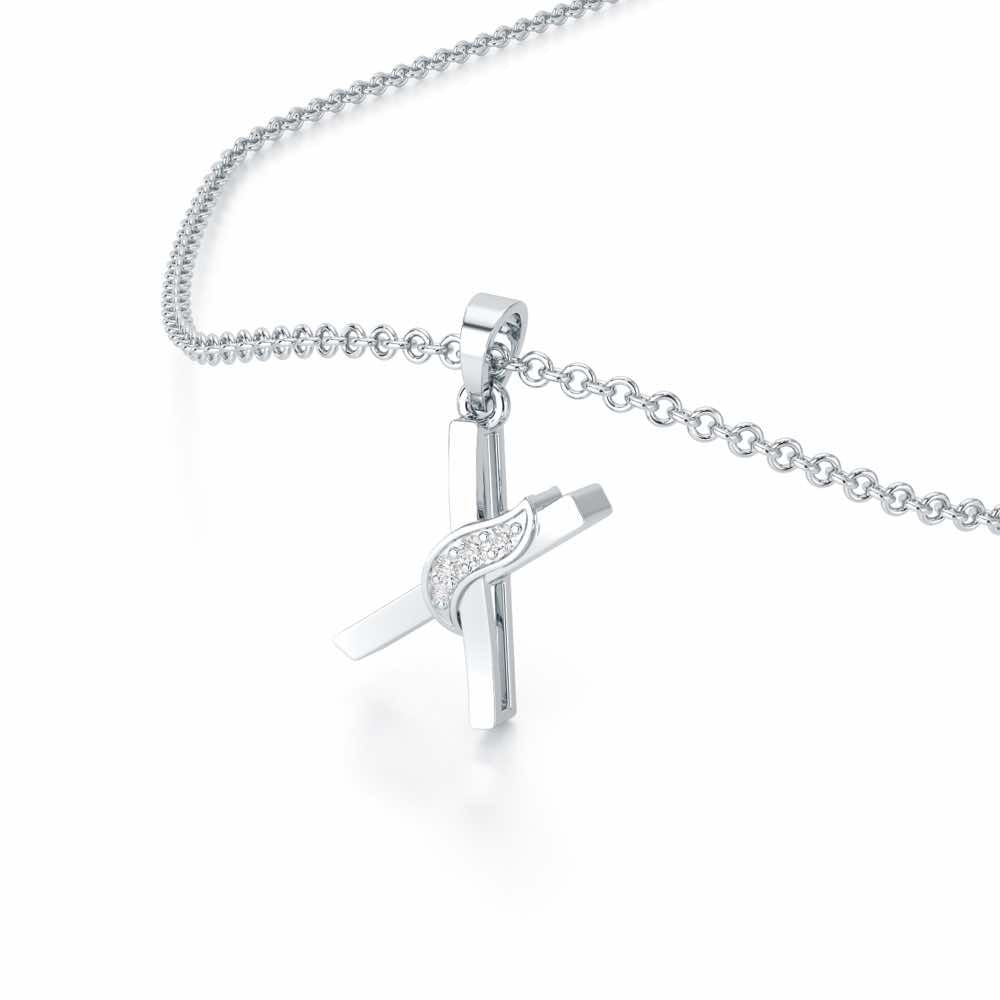 X-Spark Silver Pendant - White Gold - Image 2
