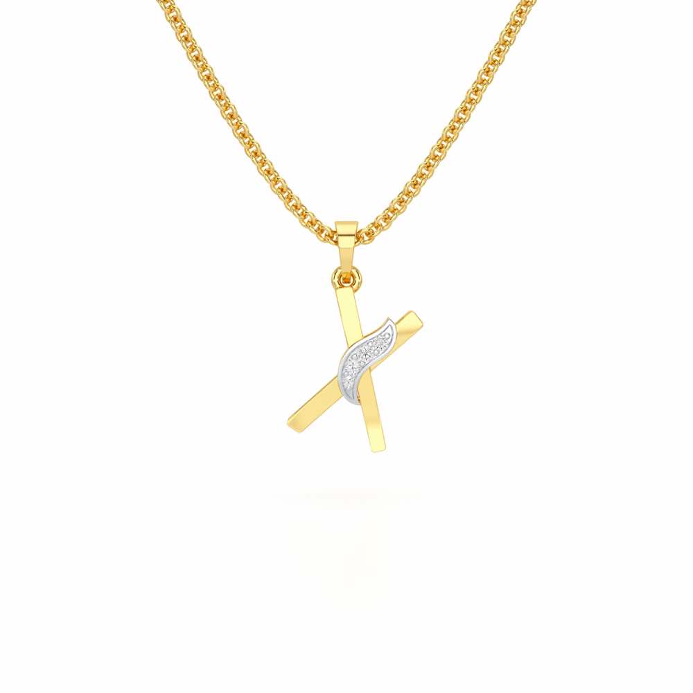 X-Spark Silver Pendant - Yellow Gold - Image 1