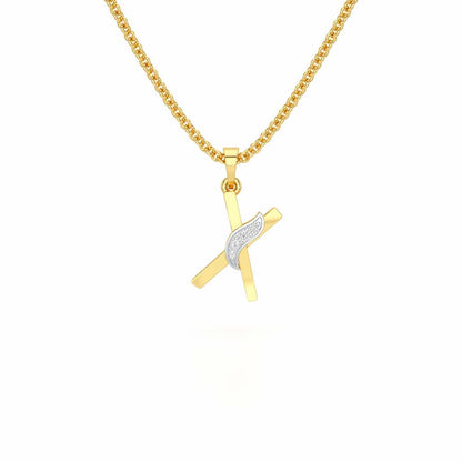 X-Spark Silver Pendant - Yellow Gold - Image 1