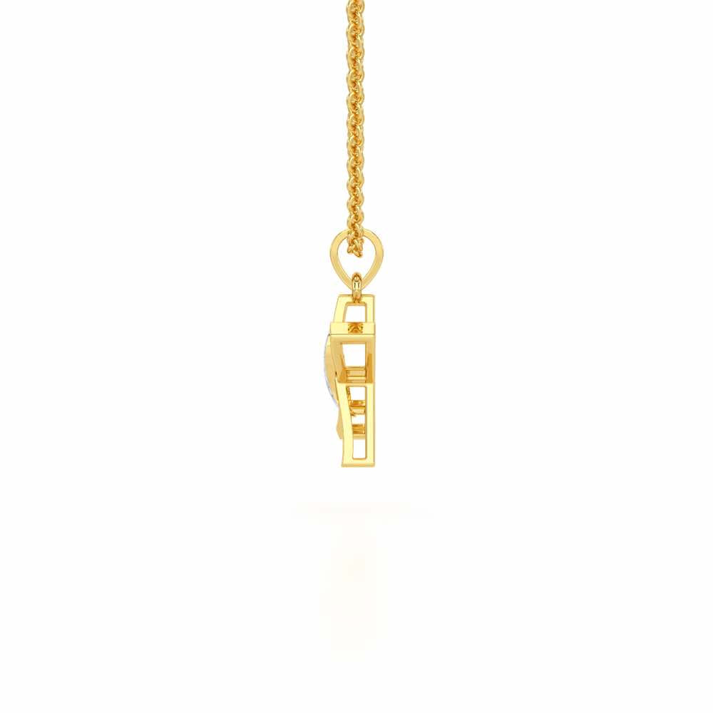 X-Spark Silver Pendant - Yellow Gold - Image 3