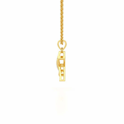 X-Spark Silver Pendant - Yellow Gold - Image 3