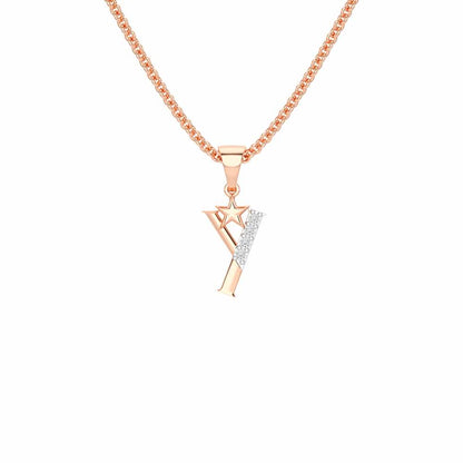 Y-Glint Silver Pendant - Rose Gold - Image 1