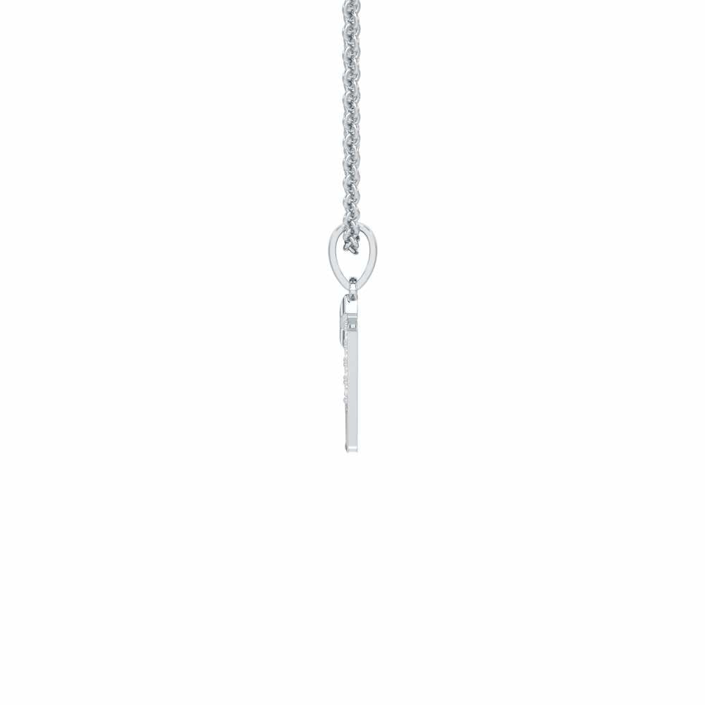 Y-Glint Silver Pendant - White Gold - Image 3