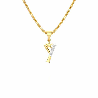 Y-Glint Silver Pendant - Yellow Gold - Image 1