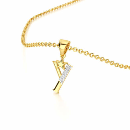 Y-Glint Silver Pendant - Yellow Gold - Image 2