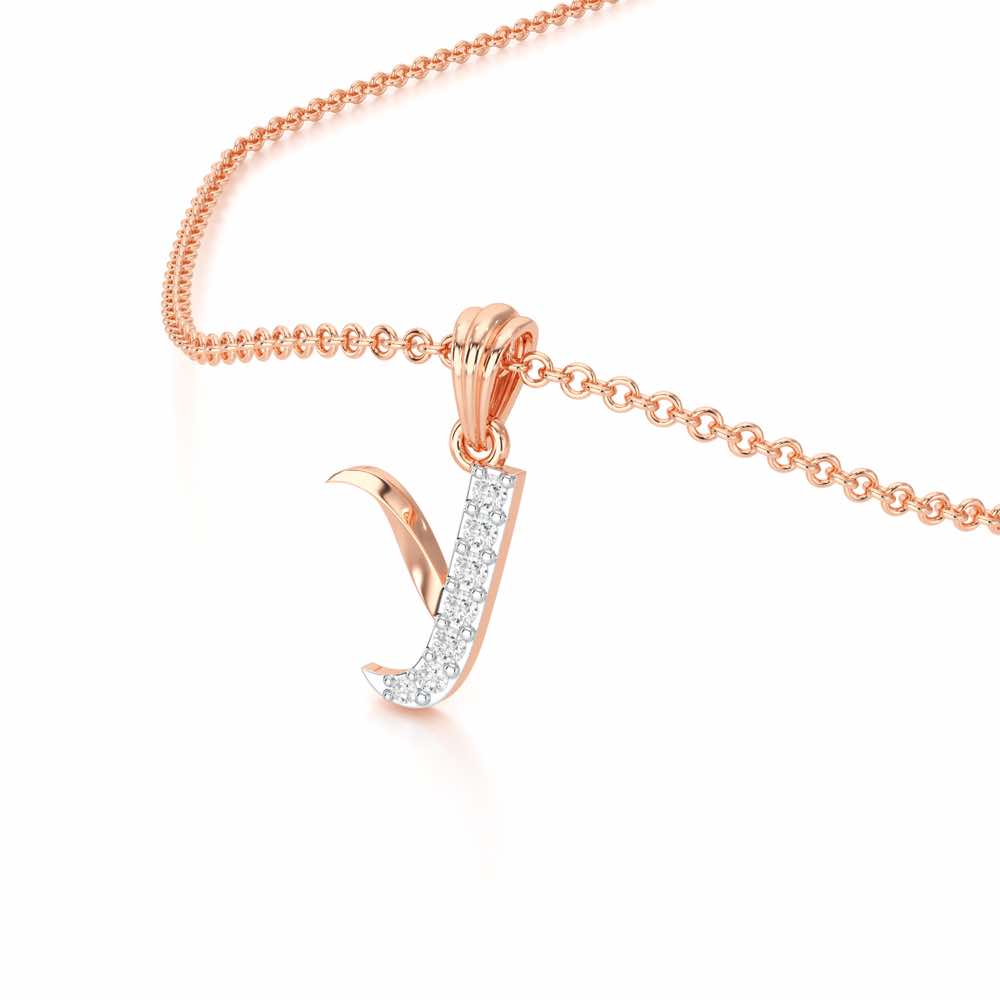 Y-Luke Silver Pendant - Rose Gold - Image 2