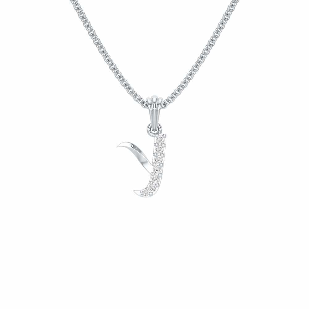 Y-Luke Silver Pendant - White Gold - Image 1