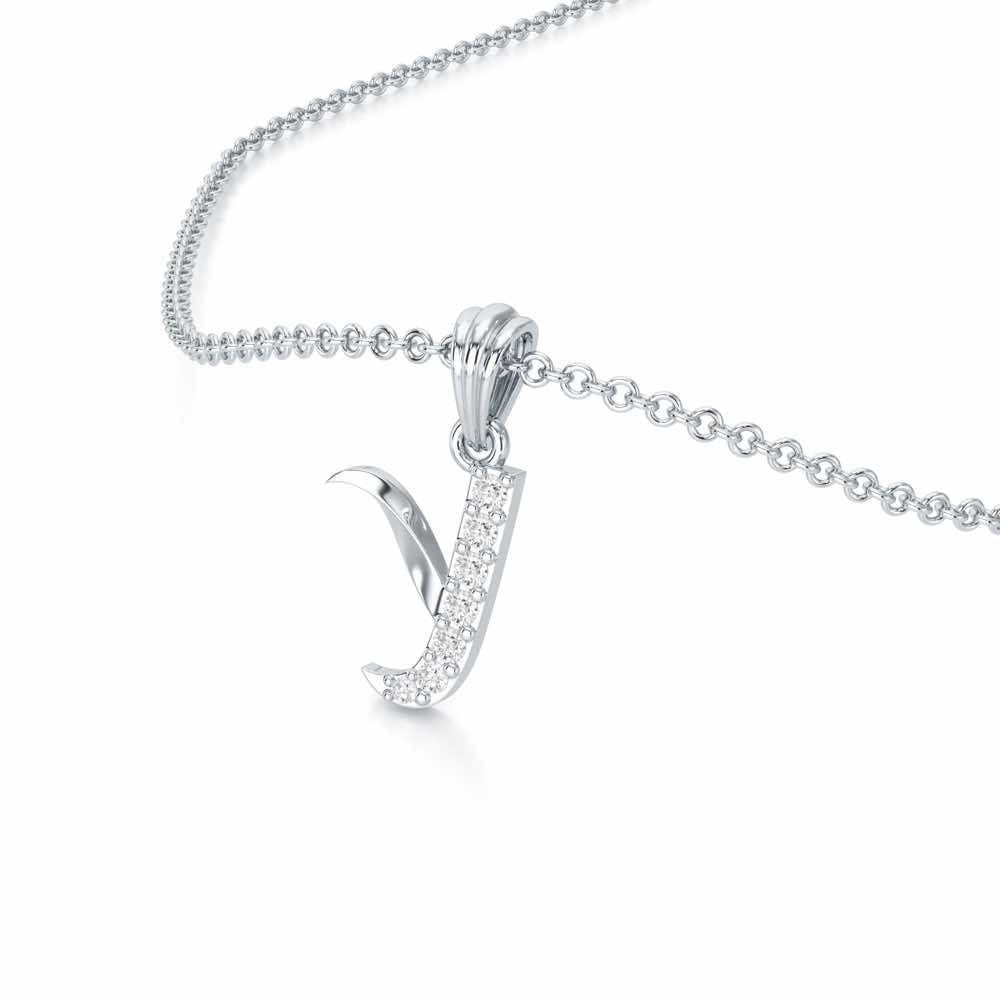 Y-Luke Silver Pendant - White Gold - Image 2