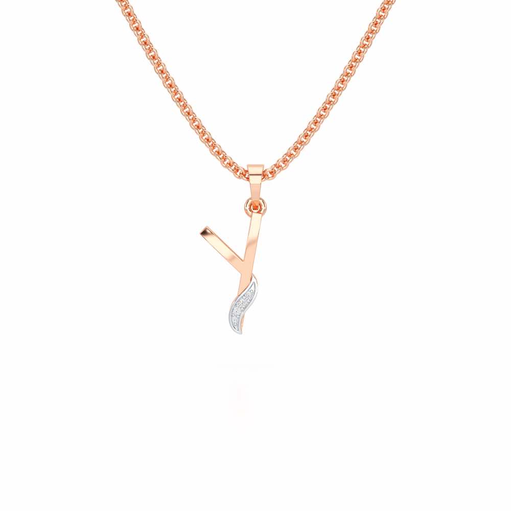 Y-Spark Silver Pendant - Rose Gold - Image 1