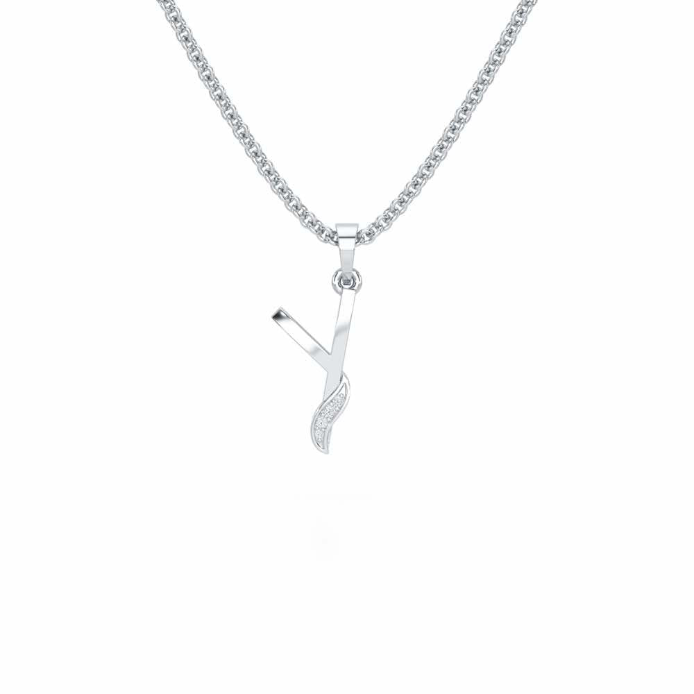Y-Spark Silver Pendant - White Gold - Image 1
