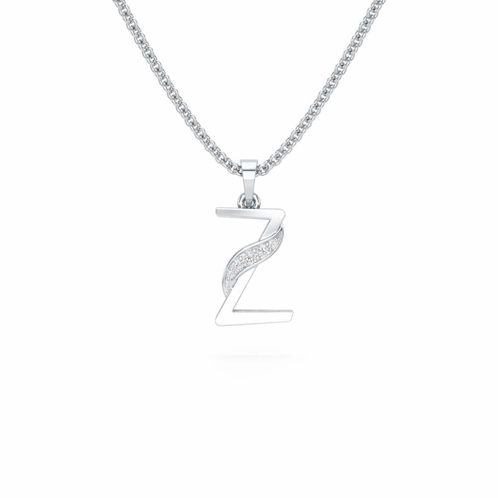 Z-Spark Silver Pendant - White Gold - Image 1