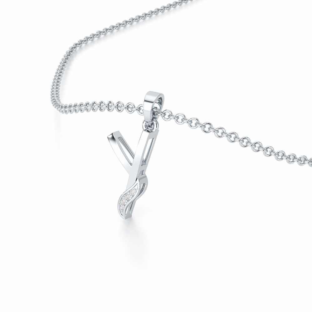 Y-Spark Silver Pendant - White Gold - Image 2