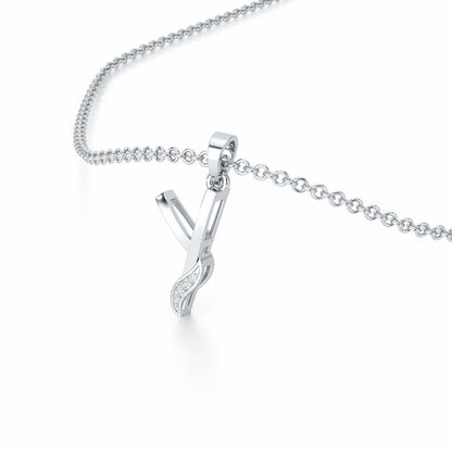 Y-Spark Silver Pendant - White Gold - Image 2