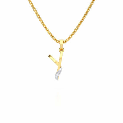 Y-Spark Silver Pendant - Yellow Gold - Image 1