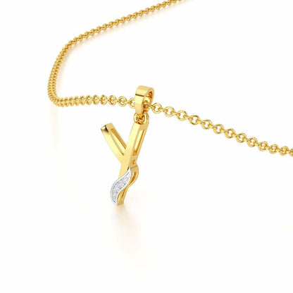 Y-Spark Silver Pendant - Yellow Gold - Image 2