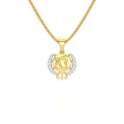 Onkar Grace Silver Pendant - Yellow Gold - Image 1