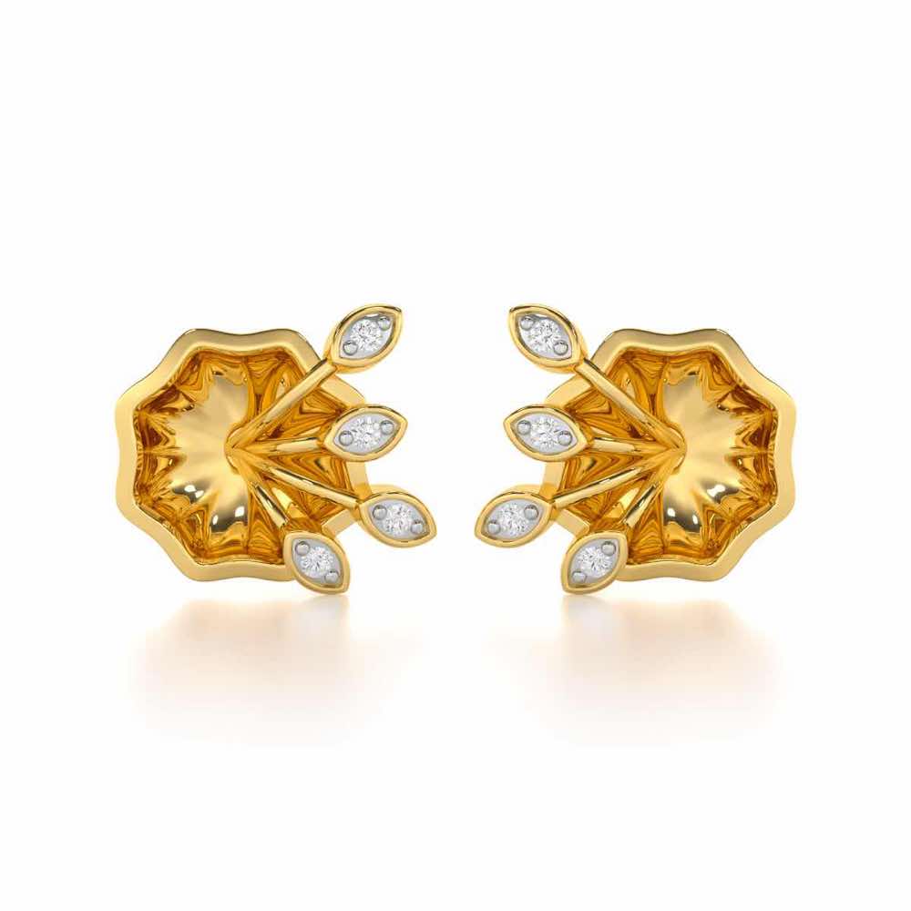 Vibrant Twigs Silver Earrings - Yellow Gold - Image 1