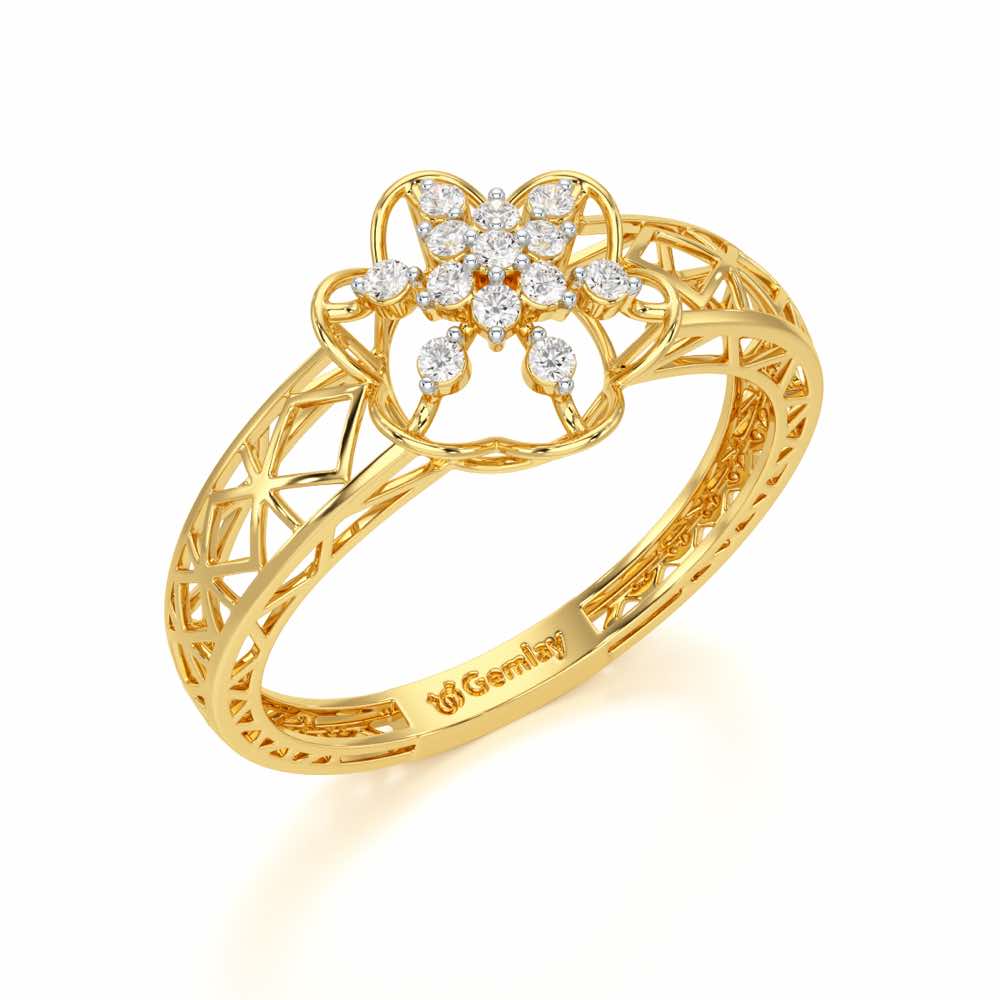 Graceful Yana Silver Ring - Yellow Gold - Image 1
