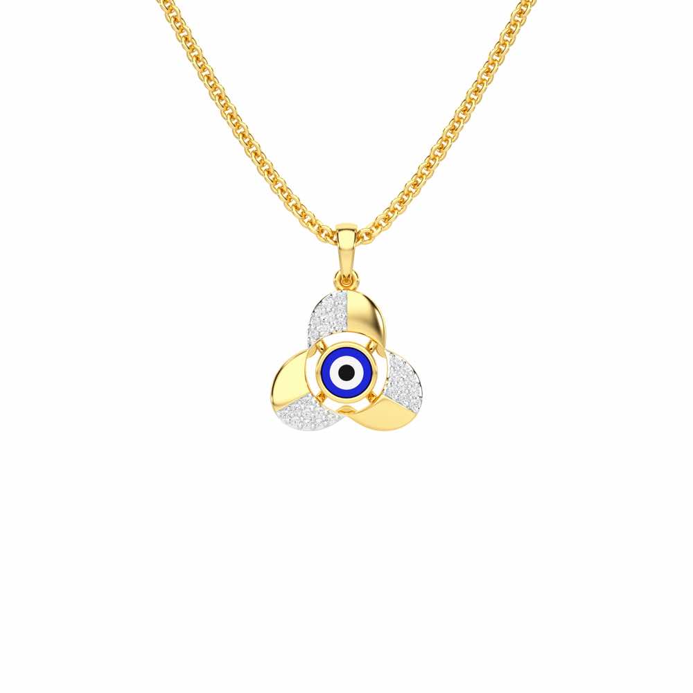 Eye of Fortitude Silver Pendant - Yellow Gold - Image 1