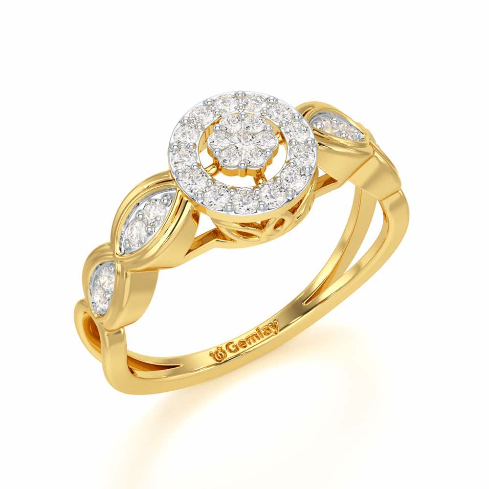 Ethereal Avni Silver Ring - Yellow Gold - Image 1