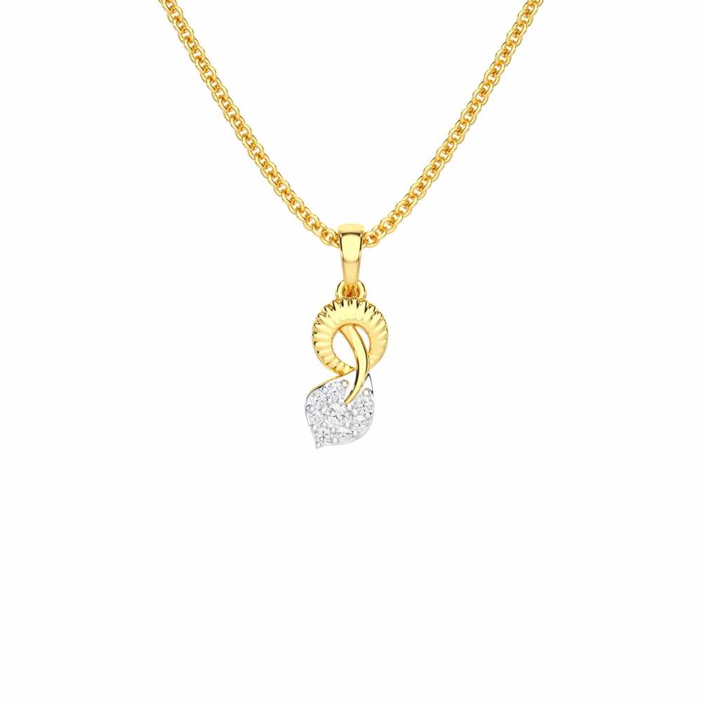 Leaf Glow Silver Pendant - Yellow Gold - Image 1
