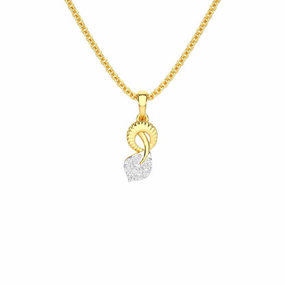 Leaf Glow Silver Pendant - Yellow Gold - Image 1
