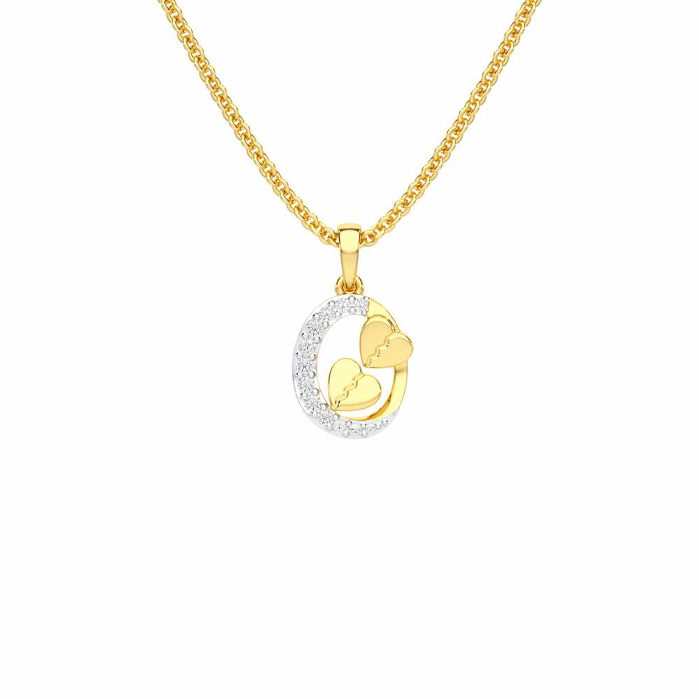 Hearts Of Gleam Silver Pendant - Yellow Gold - Image 1