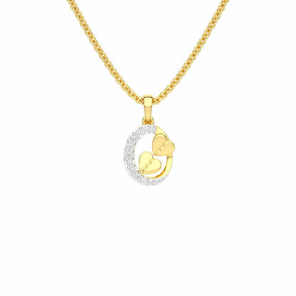 Hearts Of Gleam Silver Pendant - Yellow Gold - Image 1