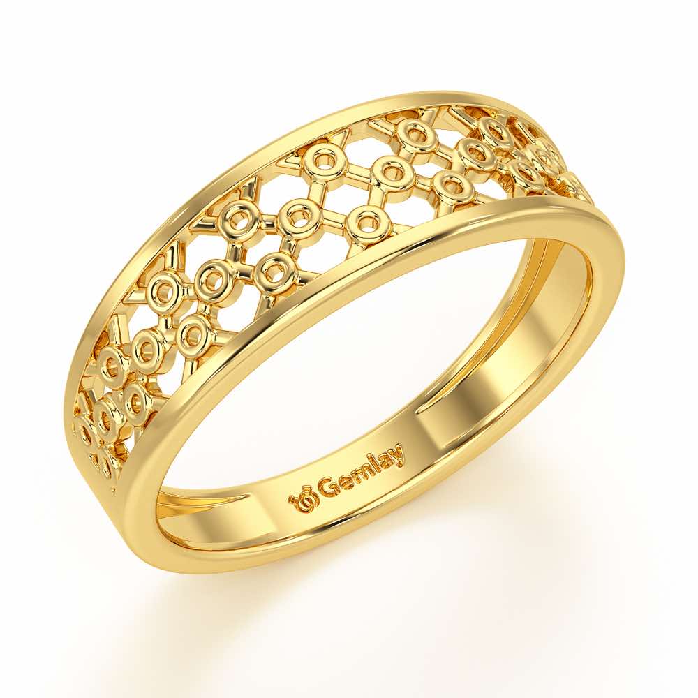 Mesh Aria Silver Ring for Women - Yellow Gold - Image 1