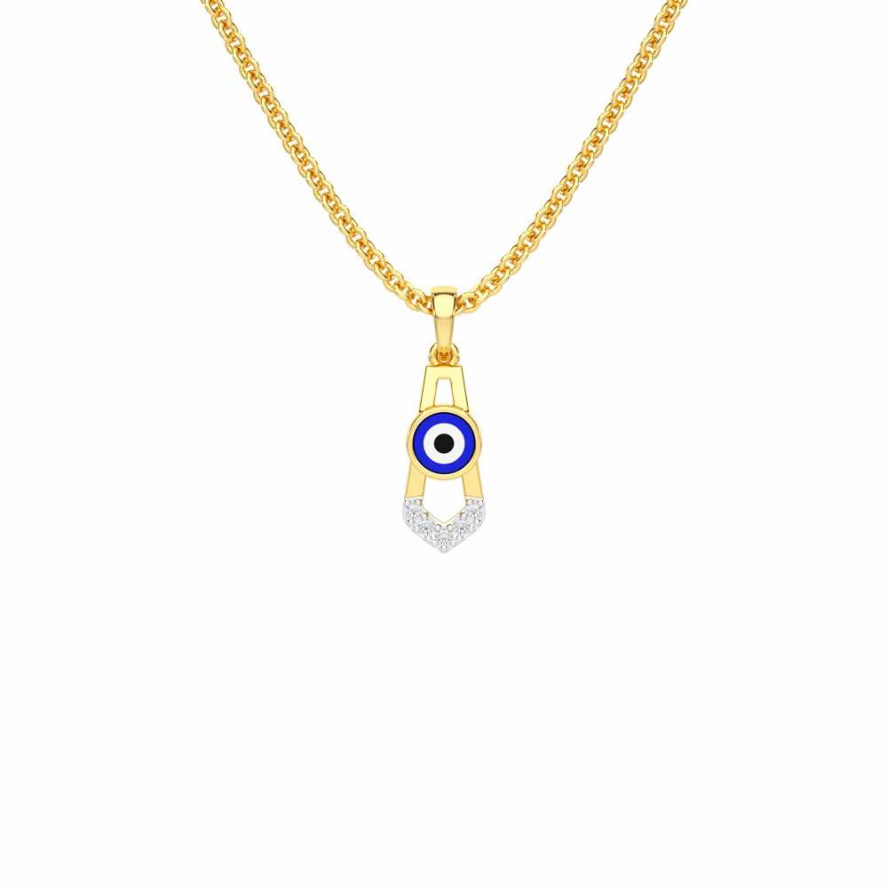 Guardian Gaze Silver Pendant - Yellow Gold - Image 1