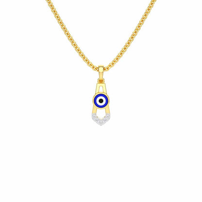 Guardian Gaze Silver Pendant - Yellow Gold - Image 1