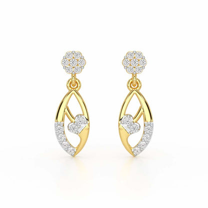 Flawless Epitome Dangler Silver Earrings - Yellow Gold - Image 1