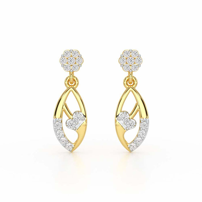 Flawless Epitome Dangler Silver Earrings - Yellow Gold - Image 1