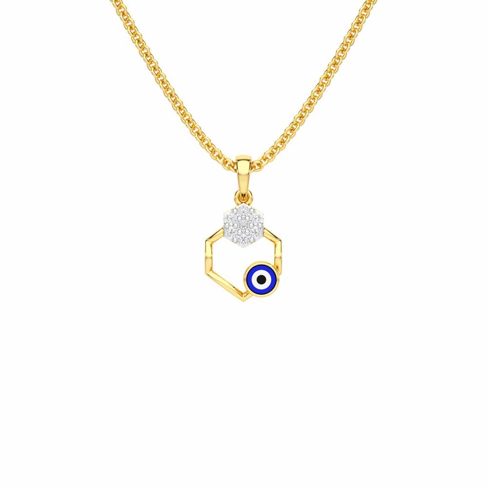 Seeing Shield Silver Pendant - Yellow Gold - Image 1