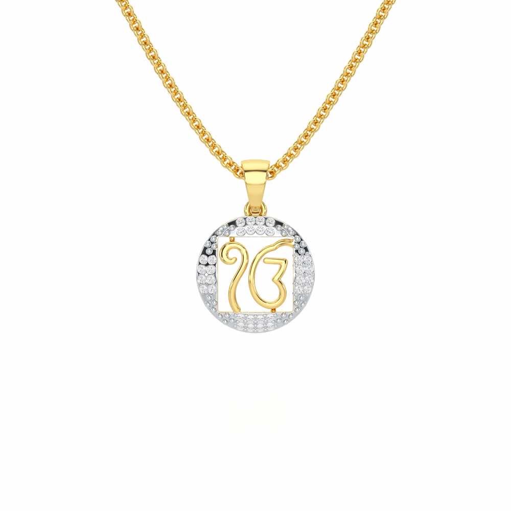 Ek Onkar Divine Silver Pendant - Yellow Gold - Image 1