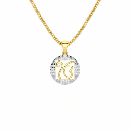 Ek Onkar Divine Silver Pendant - Yellow Gold - Image 1