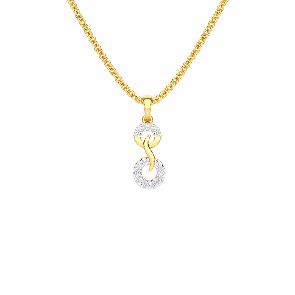 Delicate Halos Silver Pendant - Yellow Gold - Image 1
