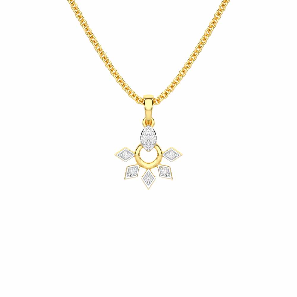Luxe Halo Silver Pendant - Yellow Gold - Image 1