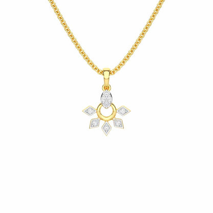 Luxe Halo Silver Pendant - Yellow Gold - Image 1
