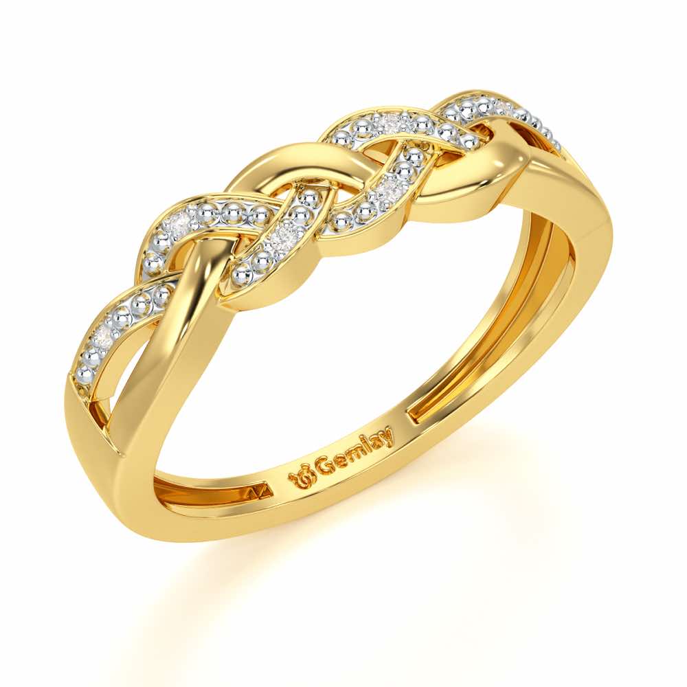 Twists Of Shine Silver Ring - Yellow Gold - Image 1