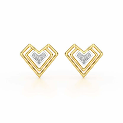 Perfect Pointers Silver Earring Studs - Yellow Gold - Image 1