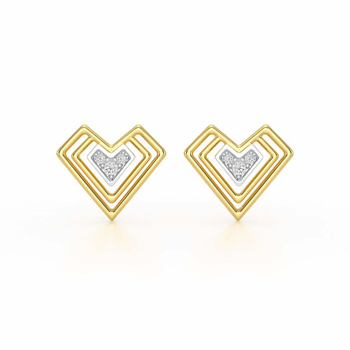 Perfect Pointers Silver Earring Studs - Yellow Gold - Image 1