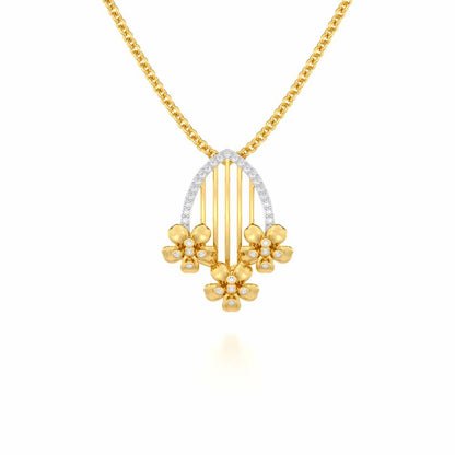 Zenith Strings Silver Pendant - Yellow Gold - Image 1