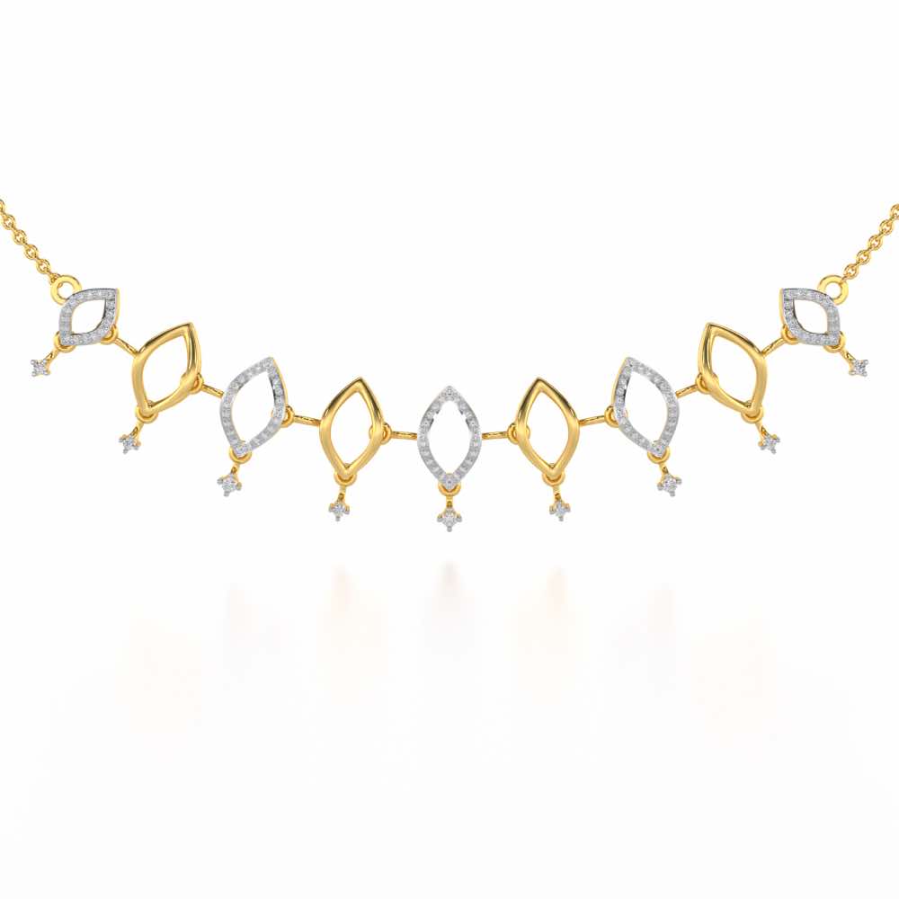 Ocean Serenity Silver Necklace - Yellow Gold - Image 1