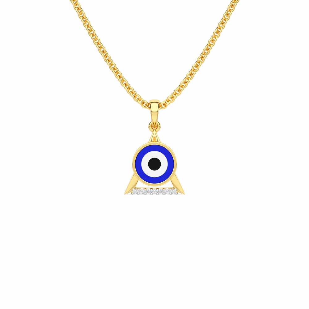 Guardian Eye Silver Pendant - Yellow Gold - Image 1