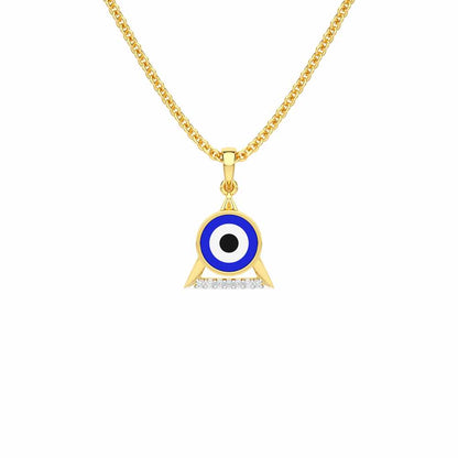 Guardian Eye Silver Pendant - Yellow Gold - Image 1