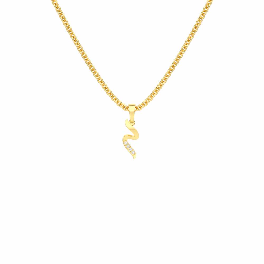 Tilde Silver Pendant - Yellow Gold - Image 1